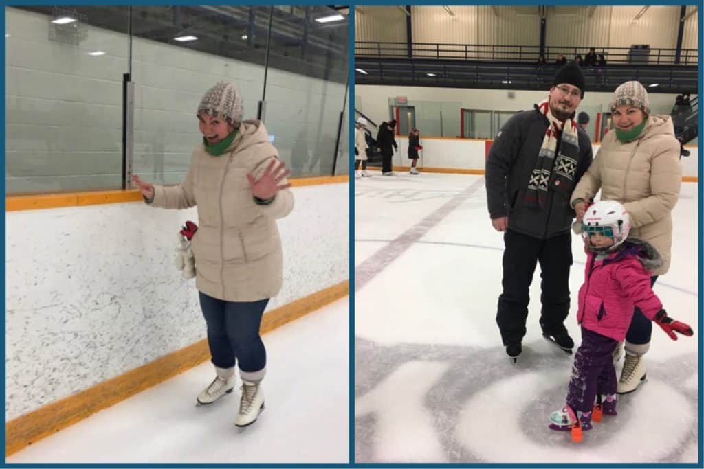 Learning skating with patience in the rink