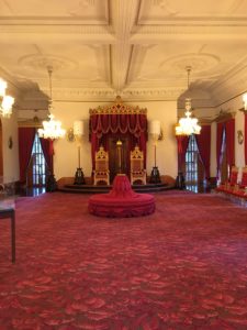 Throne room in iolani palace in Honolulu