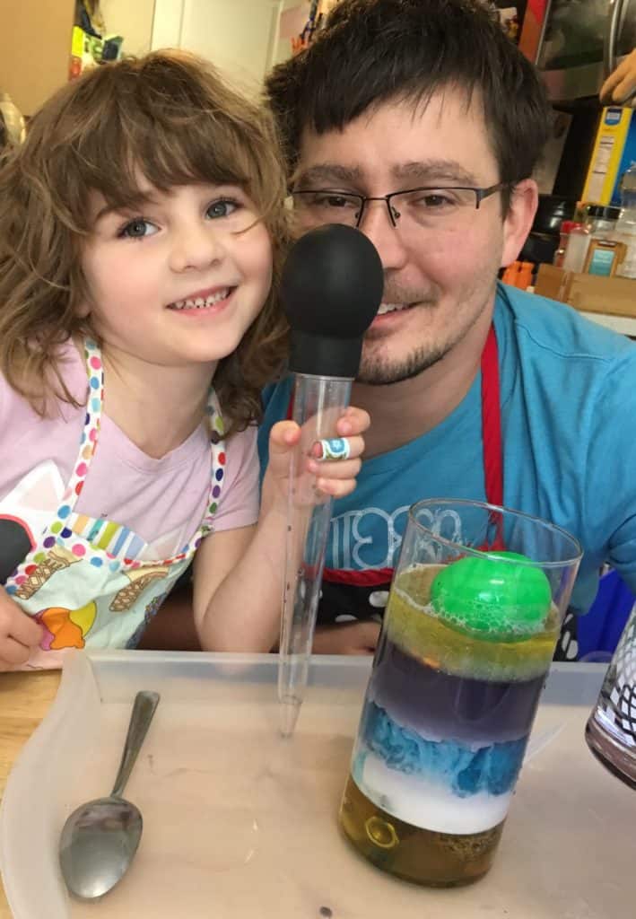 daddy daughter density tower with everyday liquids