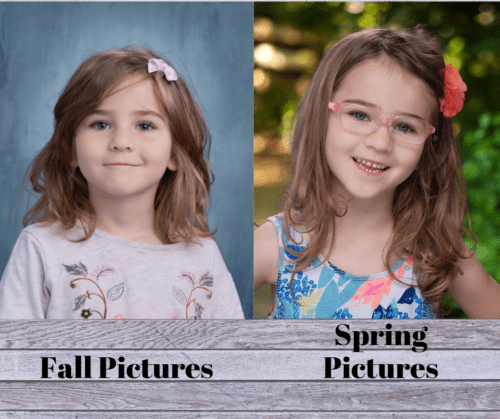 kindergarten fall and spring pictures